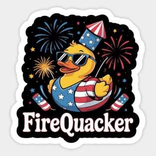 4th of July Duck Firequacker Patriotic Fourth of July Funny Sticker